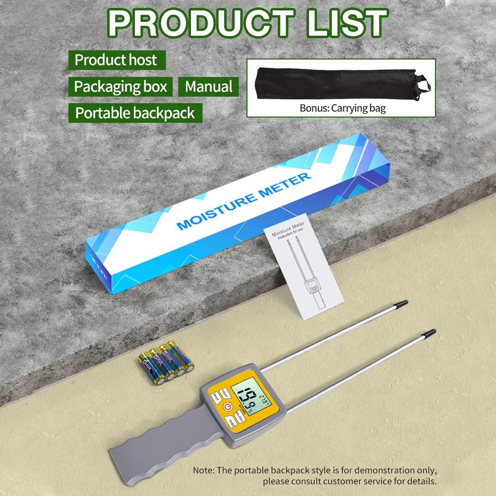 Hay Backlit 3-Digital LCD Digital Display Hay Moisture Meter For Straw Pasture ...