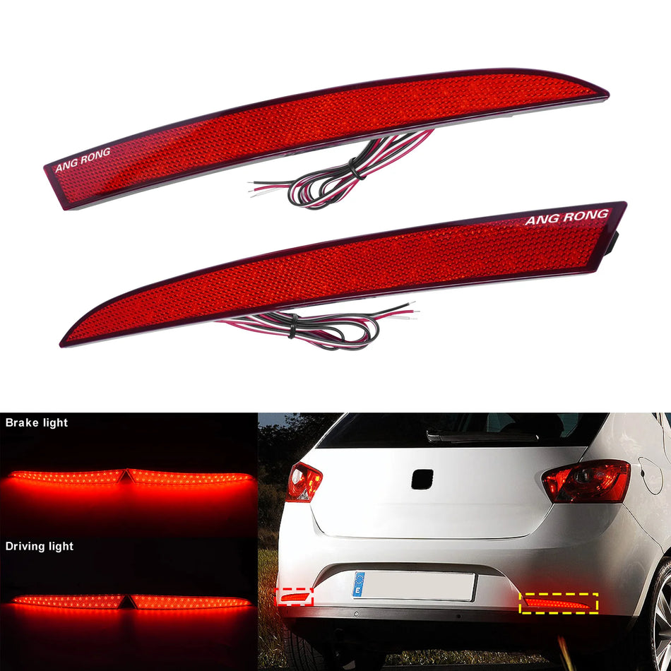 Zadní nárazník Červené LED brzdové světlo pár pro Seat Ibiza IV 6J 2008-2012 Zadní světla