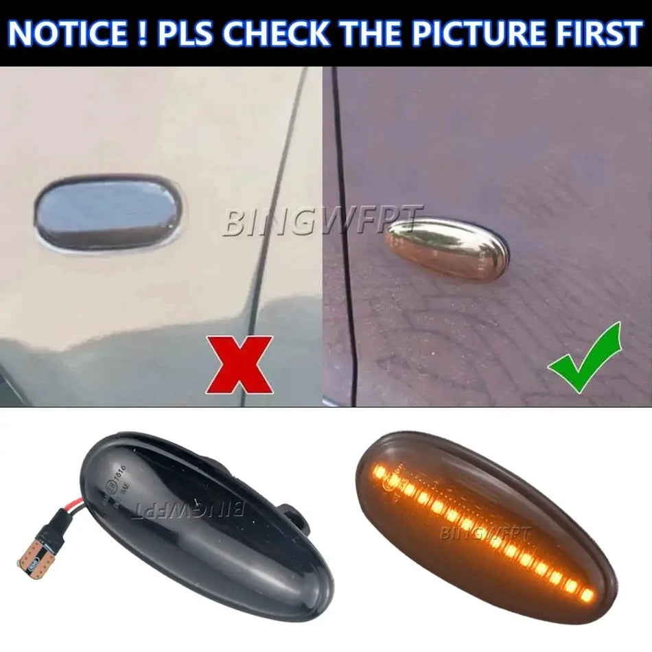 For Mitsubishi Lancer (CK / ES) 1996 1997 1998 1999 2000 2001 2002 2003 2004 - 2007 LED Dynamic Turn Signal Side Marker Light by InterCyprus Trading Ltd