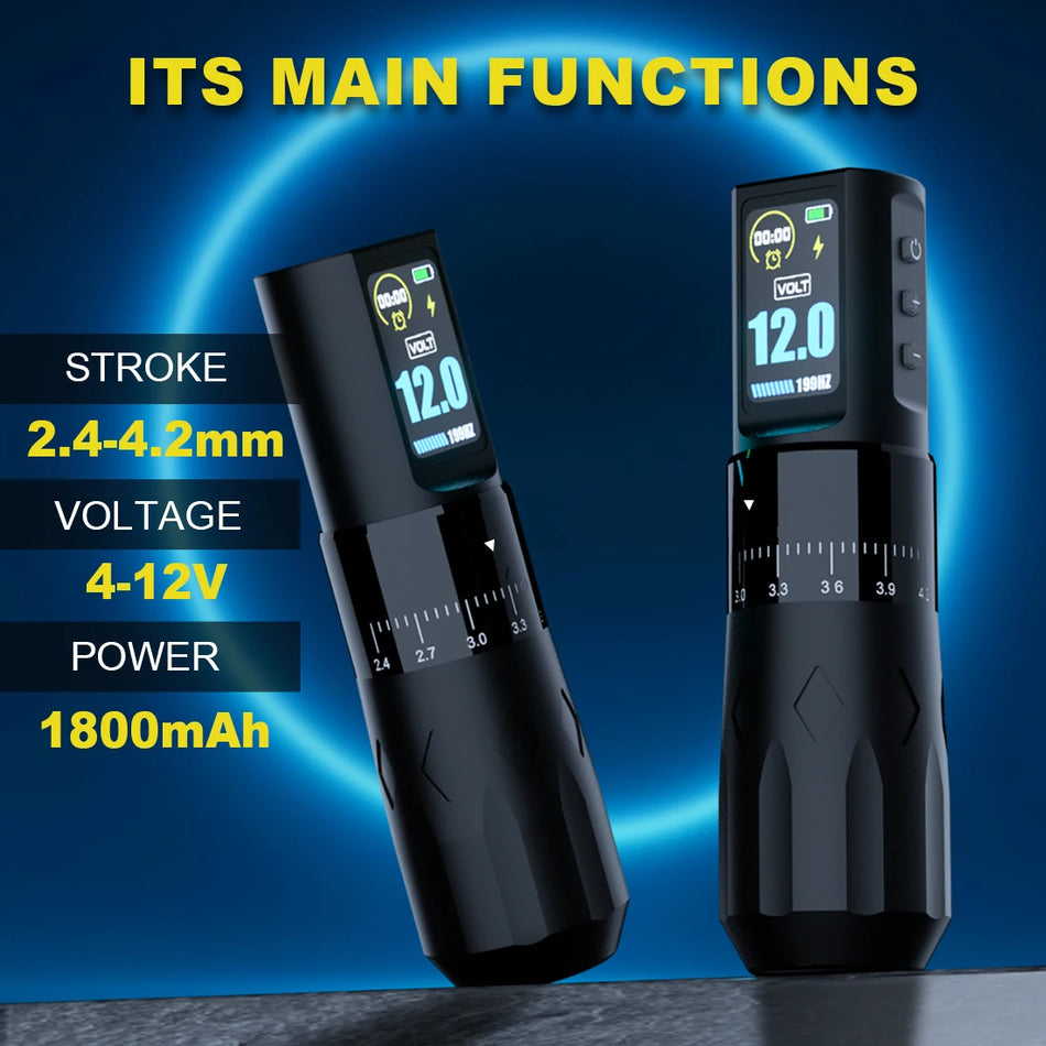 Wireless Tattoo Machine Pen Adjustable Stroke 2.4mm