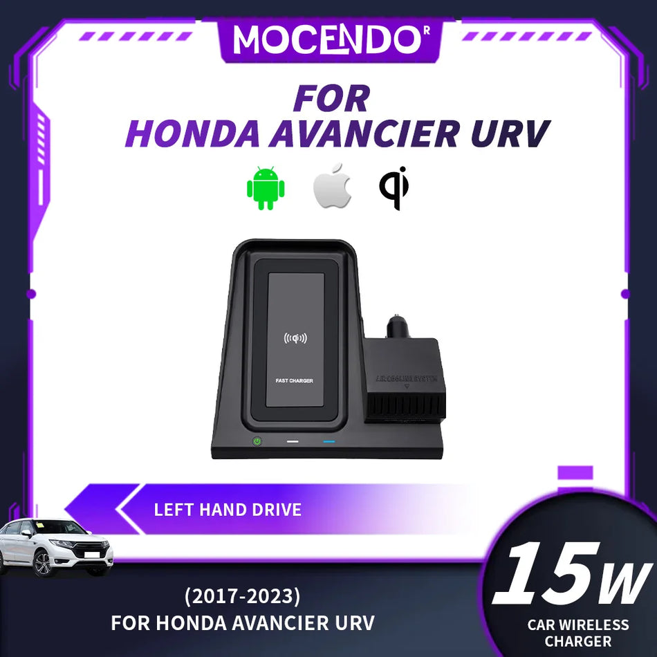 Chargeur sans fil Qi 15W pour Honda Avancier URV 2017-2023
