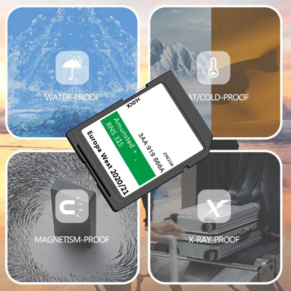 SD Card Maps Europe UK 8GB RNS315 Amunsted+ &ndash; Updated Maps