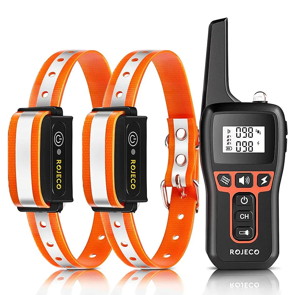 ROJECO PD529 1000M Electric Dog Training Collar &ndash; Long Range Orange 2 Collars
