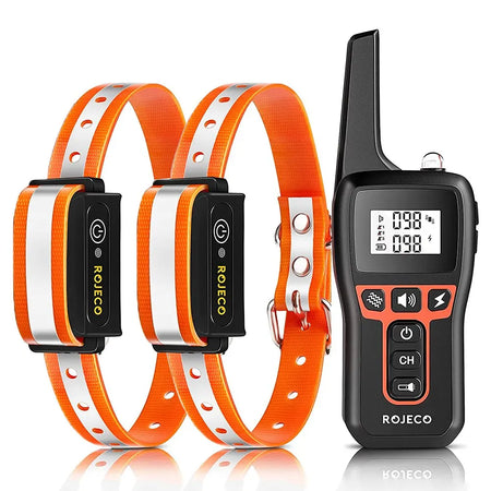 ROJECO PD529 1000M Electric Dog Training Collar &ndash; Long Range Orange 2 Collars