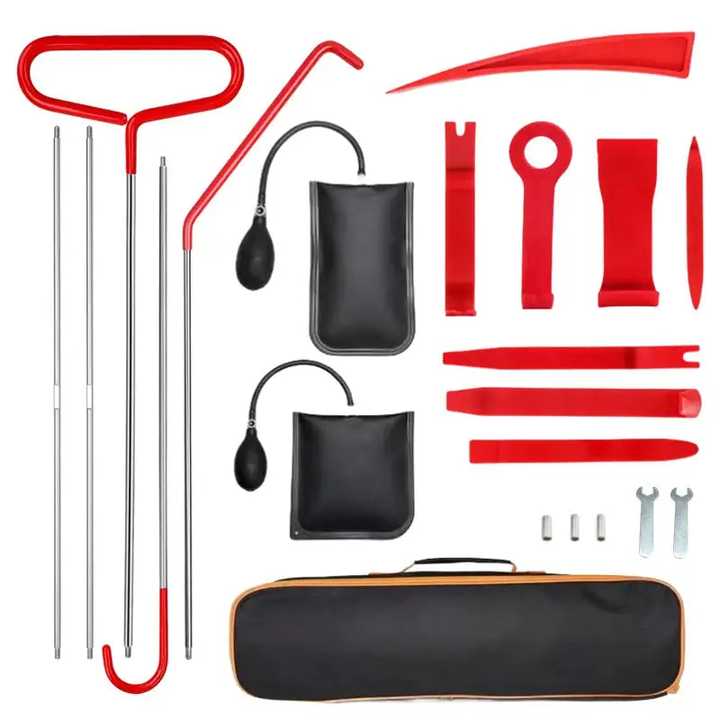 18Pcs Car Door Tool Kit With Inflatable Air Pump Long Reach
