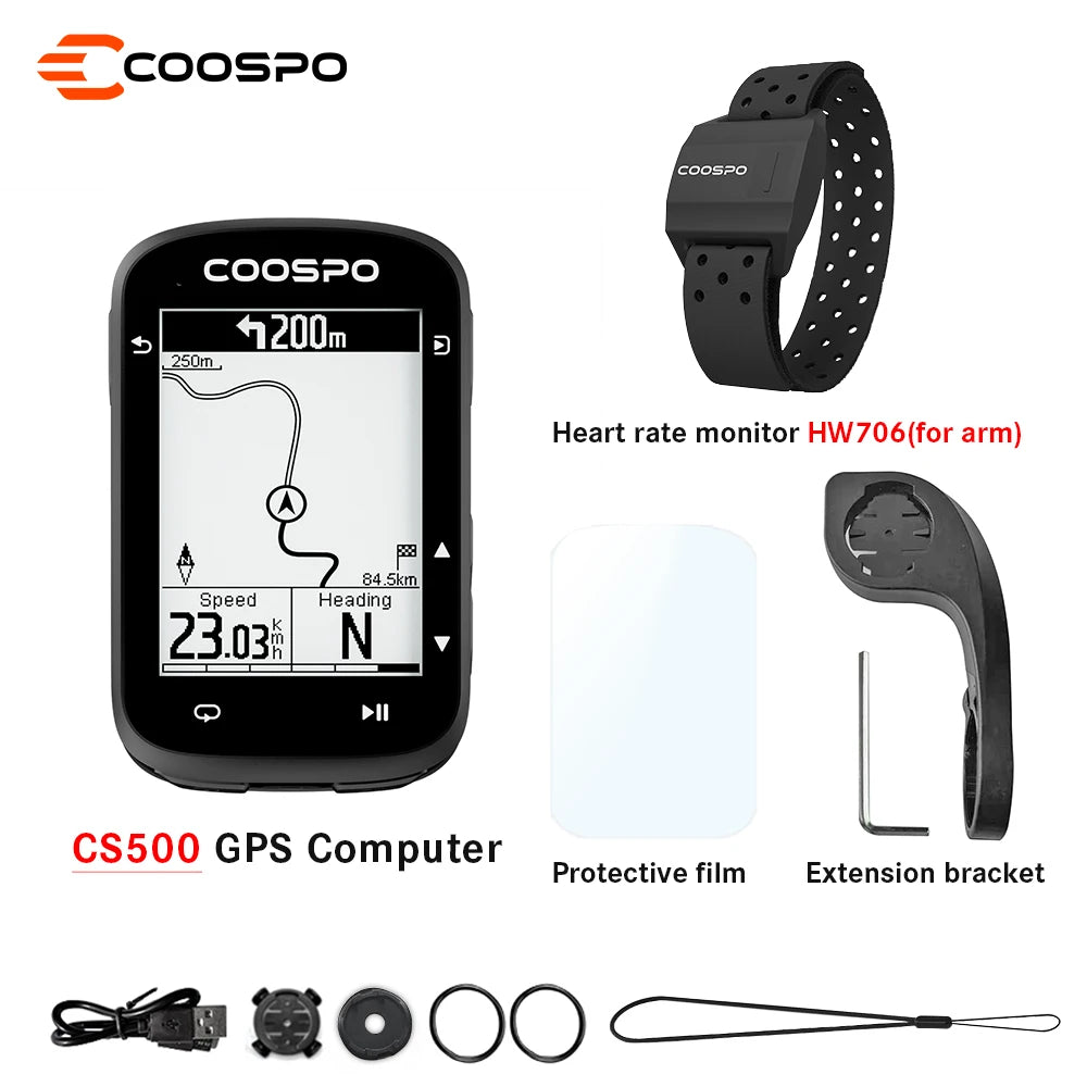 COOSPO CS500 Bike Computer &ndash; Bluetooth Enabled GPS Navigation CS500 HW706 / CHINA
