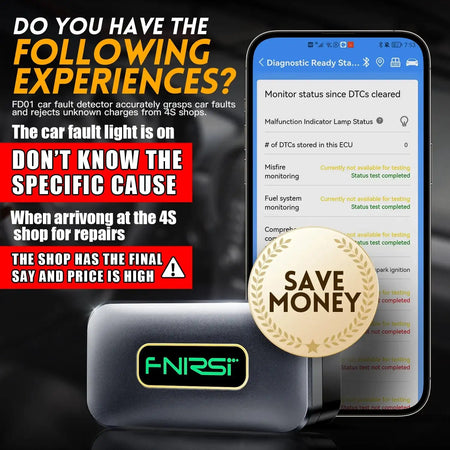 FNIRSI FD10 Car OBD2 Scanner Bluetooth 5.1 For iOS Android
