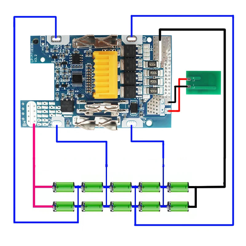 BL1830 Li-ion Battery Case Charging Protection Circuit Board with LED Indicator for Makita 18V Tools