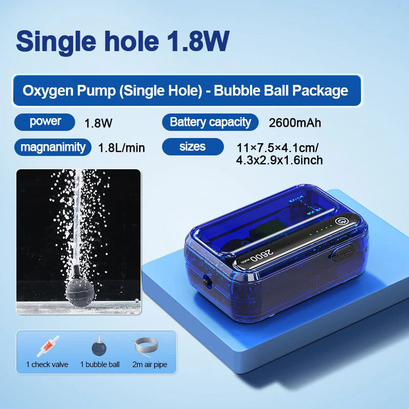 4800mAh Aquarium Oxygen Pump USB Charger &ndash; Ultra Portable 1.8W Bubble Ball