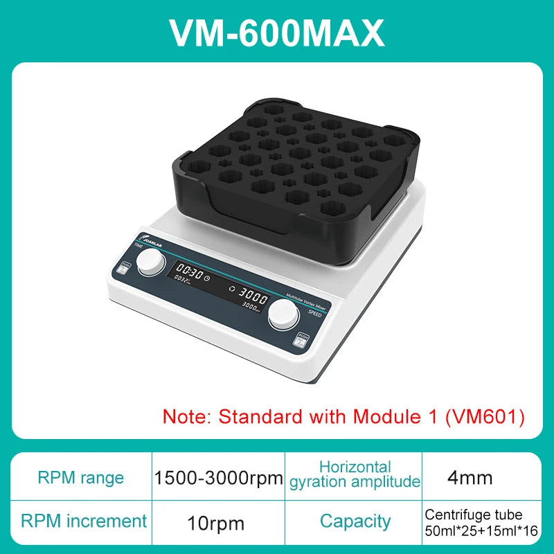 JOANLAB Vortex Mixer VM-600 &ndash; High-Speed 3000rpm Oscillation VM-600Max / CHINA / EU Plug