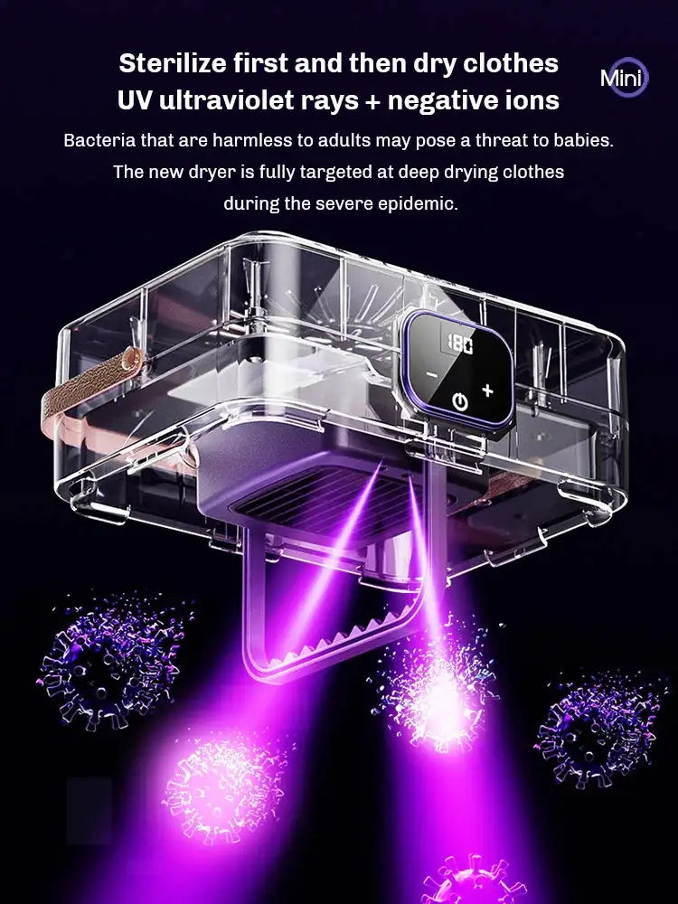 Portable UV Sterilizing Travel Foldable Clothes Dryer Timer