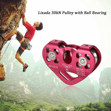 Lixada 30kN Cable Trolley Pulley &ndash; Ball Bearing Pulley Burgundy / CHINA