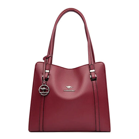 VANDERWAH Soft Leather Luxury Tote Handbag for Women Burgundy 1