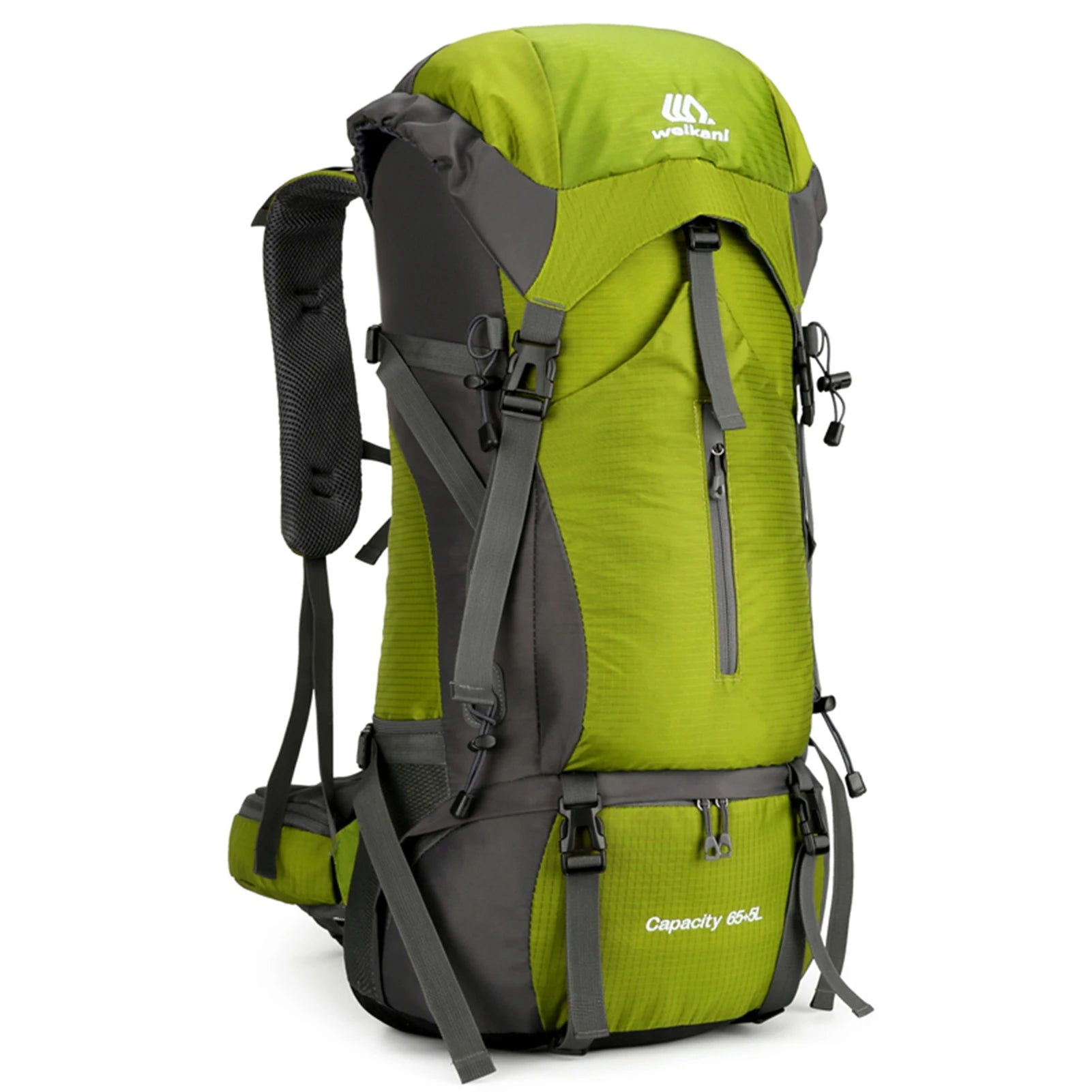 70L Mountaineering Bag &ndash; Waterproof With Pockets System Light Green