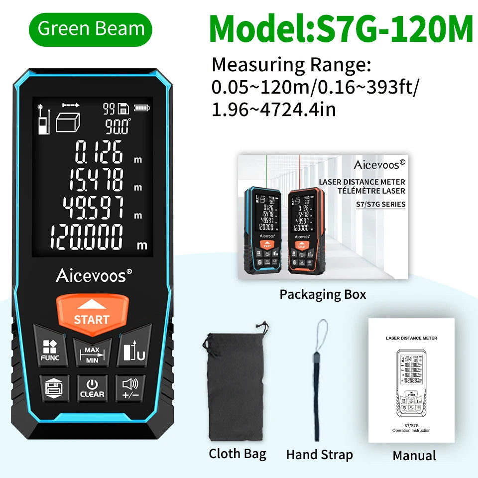 Aicevoos Rechargeable Green Beam Laser Rangefinder | Accurate, CE Certified Green Beam 120M