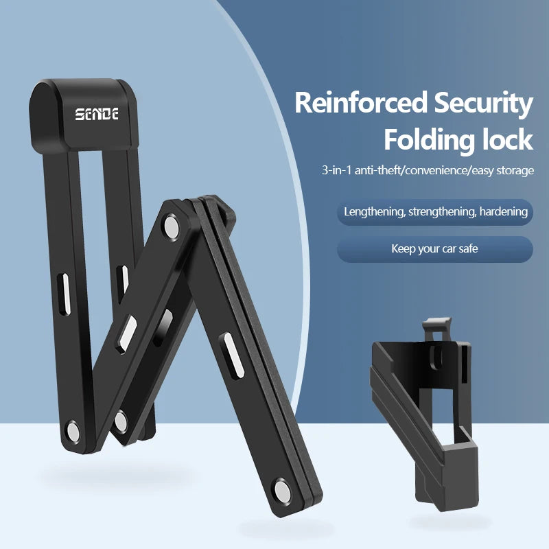 Πτυσσόμενο Κλειδαριά Ποδηλάτου με Αντικλοπική Αλυσίδα, 80cm Ατσάλινο Λουκέτο