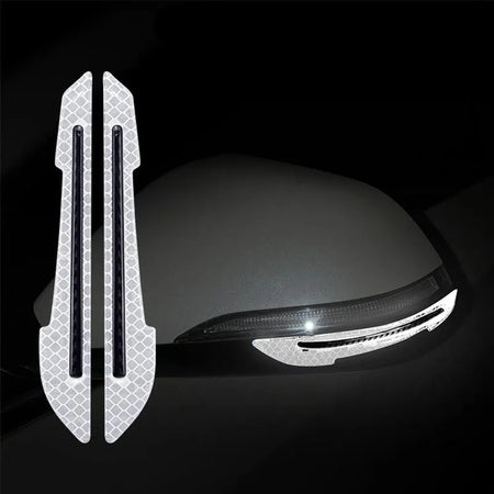 Car Wheel Hub Reflective Stripes Sticker - High Visibility 2pcs white