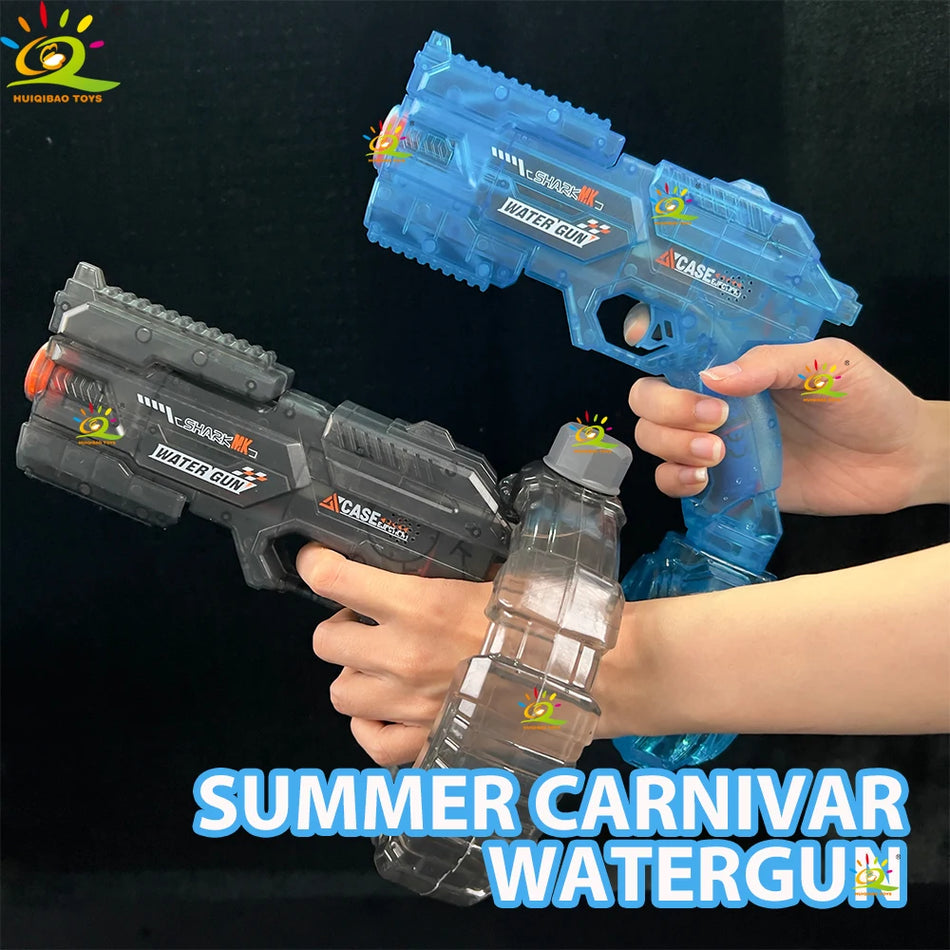 Electric Water Gun Toy for Kids and Adults, Drum Magazine Auto Pistol with Light