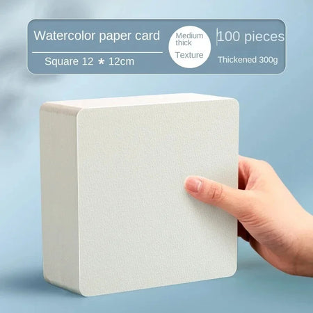 Watercolor Paper Cards for Painting - Portable Blank Postcard with Professional Watercolor Paper 100Pcs Square 12cm / CN