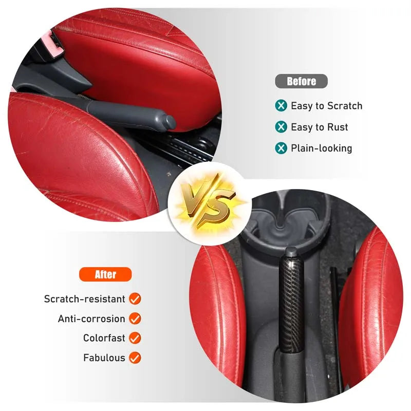 Dos piezas palanca de freno de mano de fibra de carbono ABS Fiat 500 2007 2025