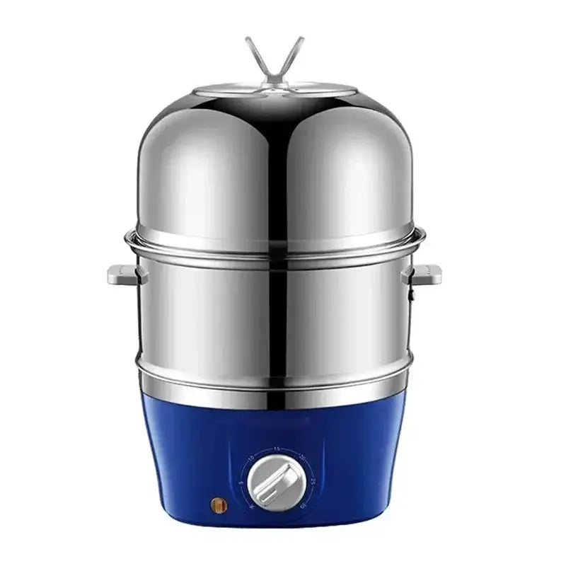 Electric Egg Boiler Double Layer Breakfast Maker Pro Blue / US