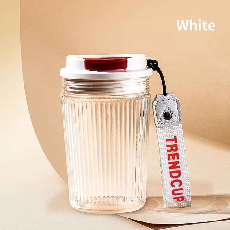 High Borosilicate Glass Portable Water Cup &ndash; Heat Resistant white / CHINA / 0.4L