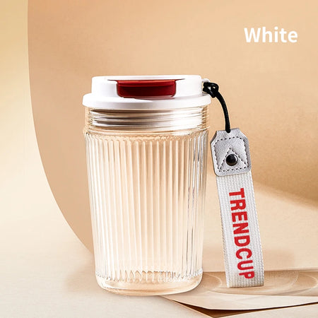 High Borosilicate Glass Portable Water Cup &ndash; Heat Resistant white / CHINA / 0.4L