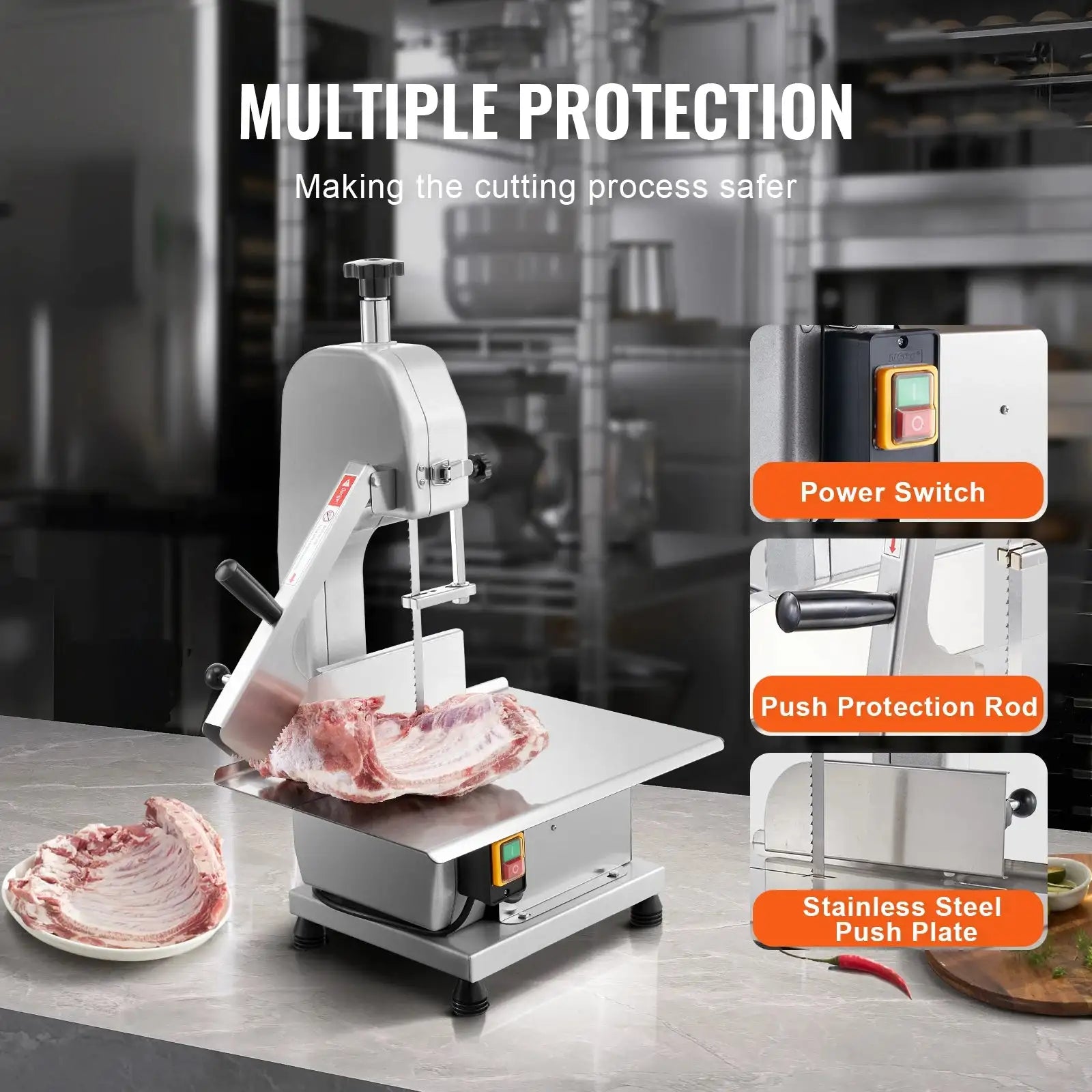 Commercial Meat Bandsaw 650W Stainless Steel