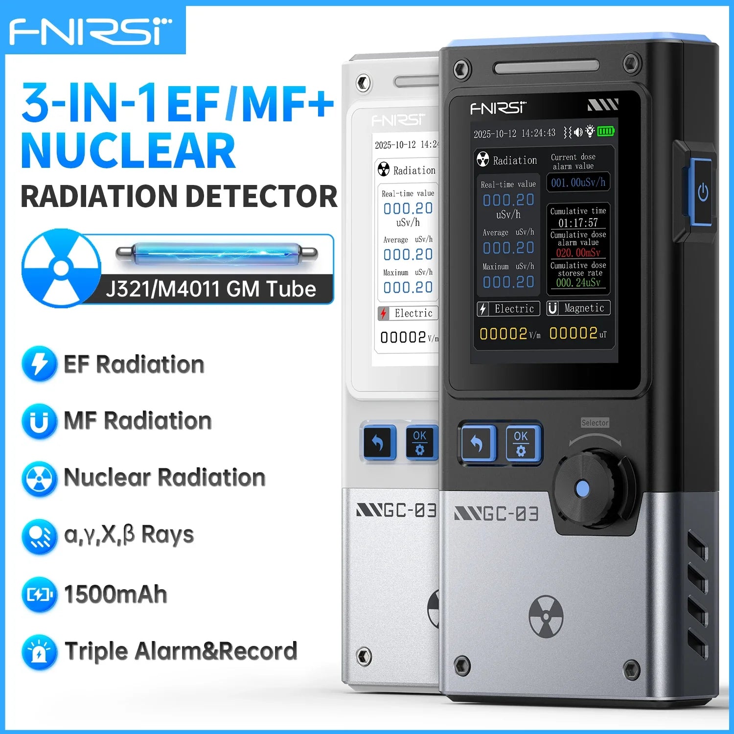 FNIRSI GC-03 3-In-1 Environment Detector &ndash; EMF Detection