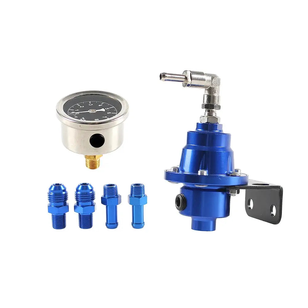 Adjustable Fuel Pressure Regulator with Gauge Kit Aluminum Vehicle Refitting Fuel Supercharger Regulating Valve by InterCyprus Trading Ltd