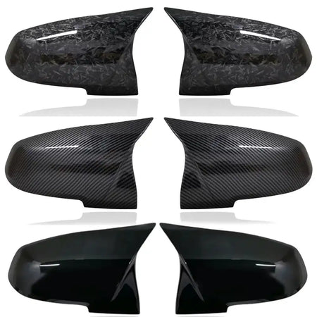 2 Pieces Rearview Mirror Cover Cap Carbon Black for BMW Series 1 2 3 4 X M 220i 328i 420i F20 F21 F22 F23 F30 F32 F33 F36 X1