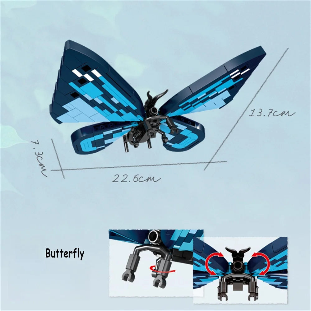 Rhinoceros Beetle Colorful 3D Model Blocks Toy &ndash; Easy Build Big Butterfly Blocks / with-box