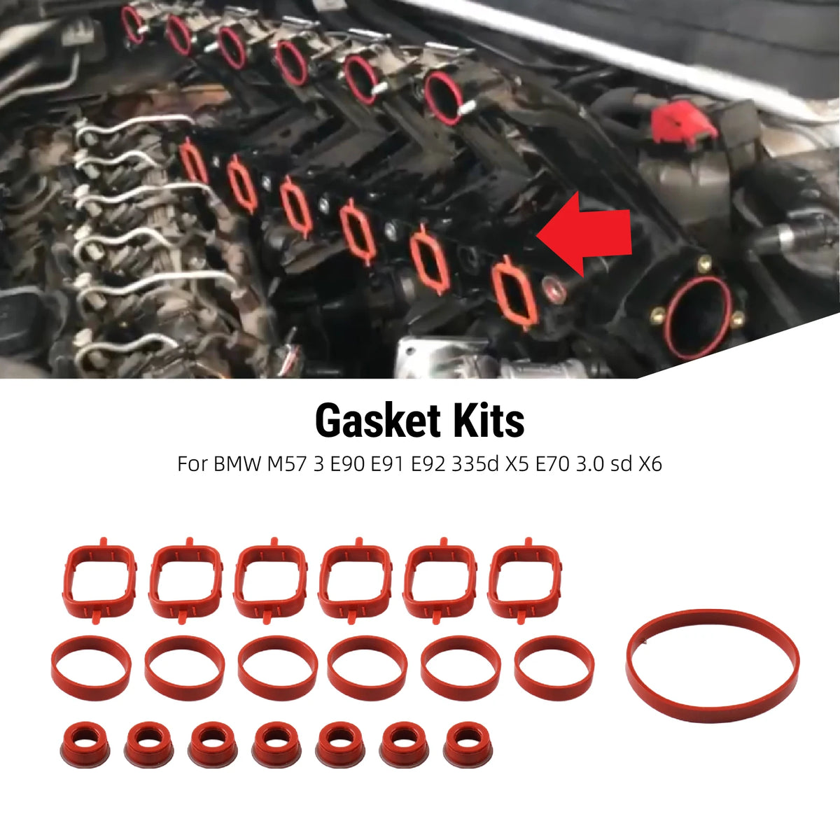 Intake Manifold Gasket Kit for BMW N52 N54 N55 M57 325i 330i by InterCyprus Trading Ltd