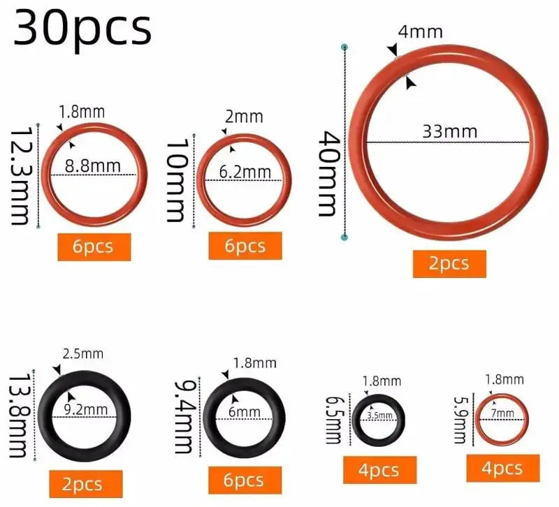 30PCS Silicone O-Ring Seals Maintenance Set With Jura C E ENA F J S Z X GIGA Cappuccino Maker Machines Sealing Ring Valve Kit by InterCyprus Trading Ltd