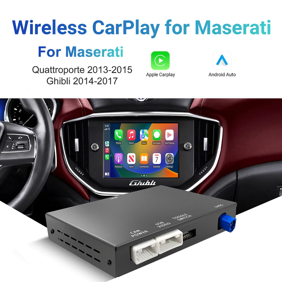 Maserati Quattroporte CarPlay Retrofit Kit, Trådlös CarPlay och Android Auto