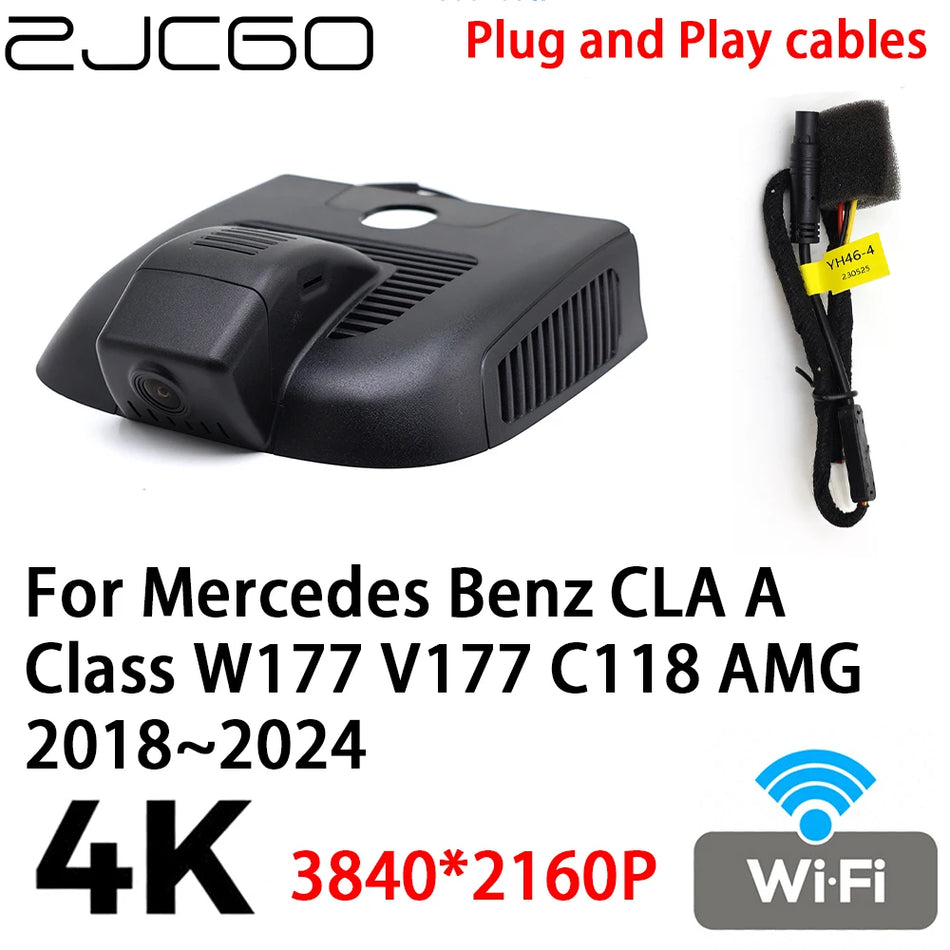 Dash Cam 4K Auto DVR s Plug-and-Play pro Mercedes-Benz CLA A-Class W177 V177 AMG A35/A45 2018–současnost