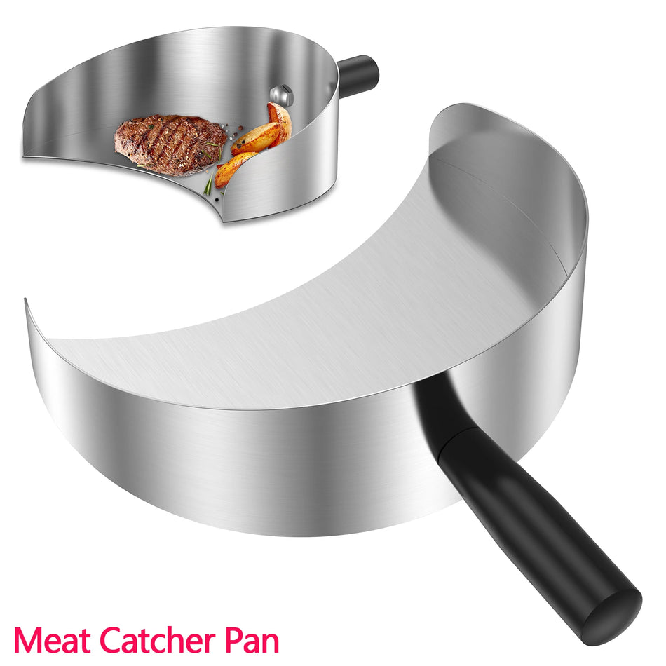 Rostfritt Stål Rotisserie Fångstpanna för Doner Kebabs, Nonstick Meat Shovel