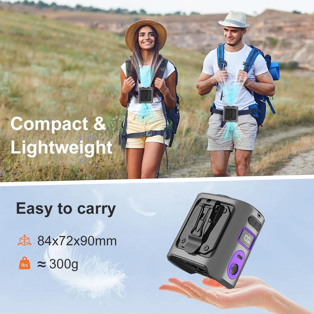 RauGee Portable Waist Fan &ndash; 8000mAh Power Bank Clip Cooling