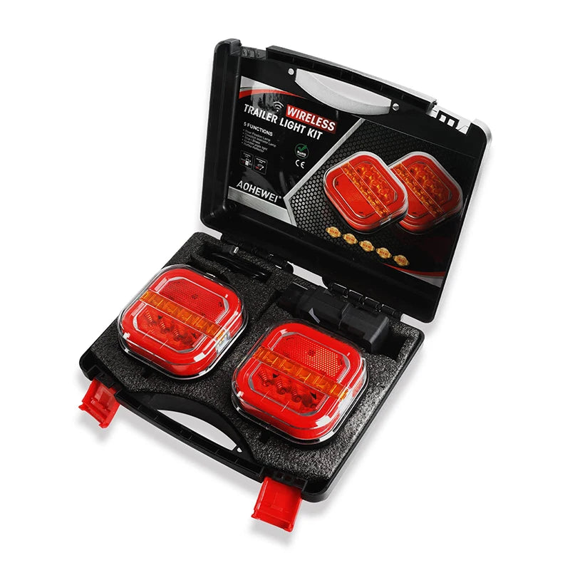 LED Magnetic Wireless Trailer Tail Lights Kit - Waterproof &amp; Cable-Free