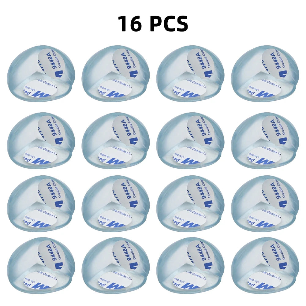 Transparent Baby Safety Silicone Corner Protectors 16PCS Round Shaped