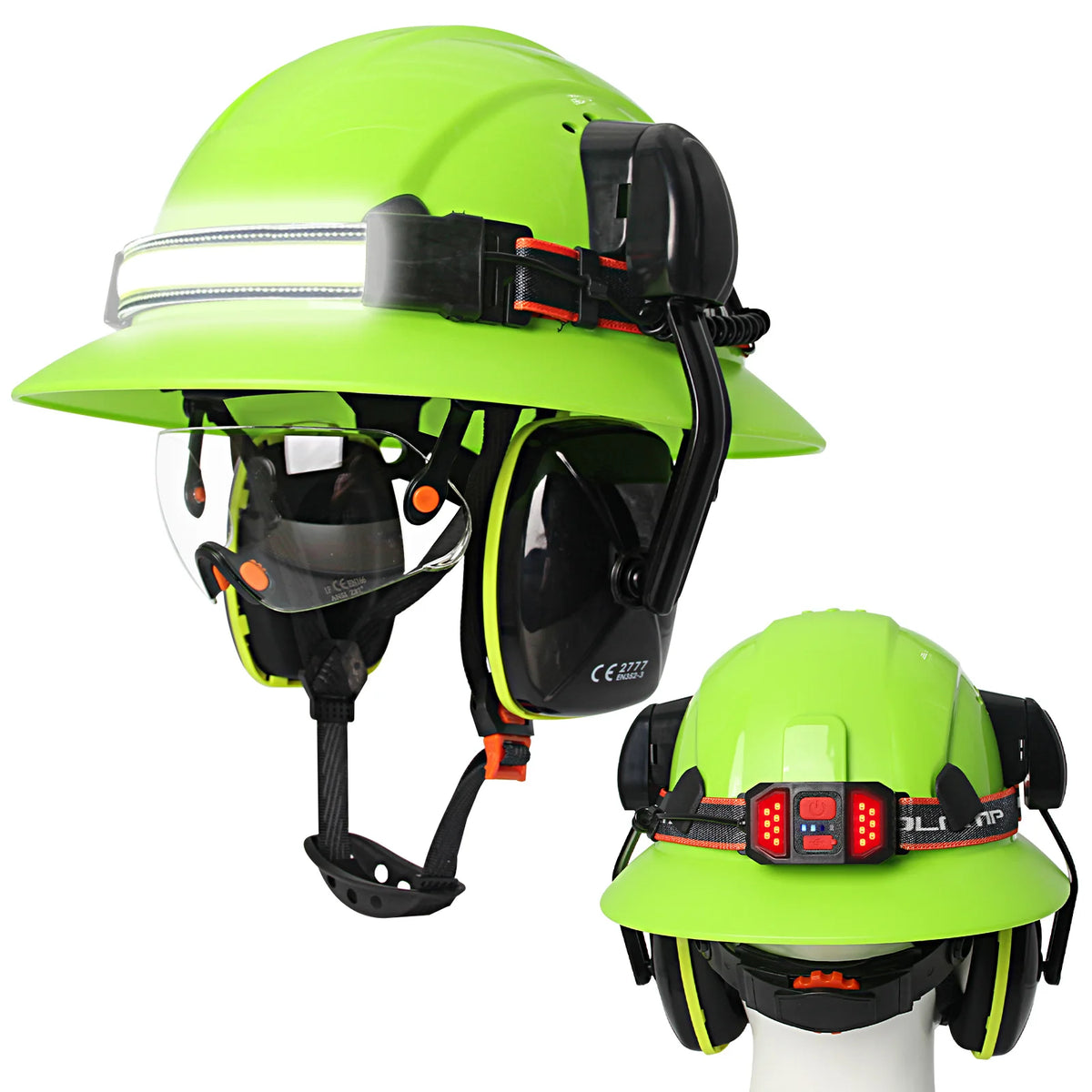 CE Full-Brim Safety Cap &ndash; All-In-One Industrial Helmet Green