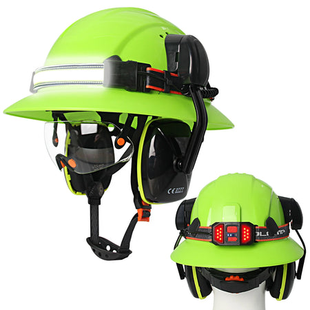 CE Full-Brim Safety Cap &ndash; All-In-One Industrial Helmet Green