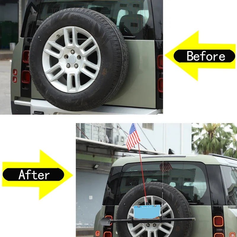 Držák vlajkového stožáru pro zadní náhradní kolo Land Rover Defender