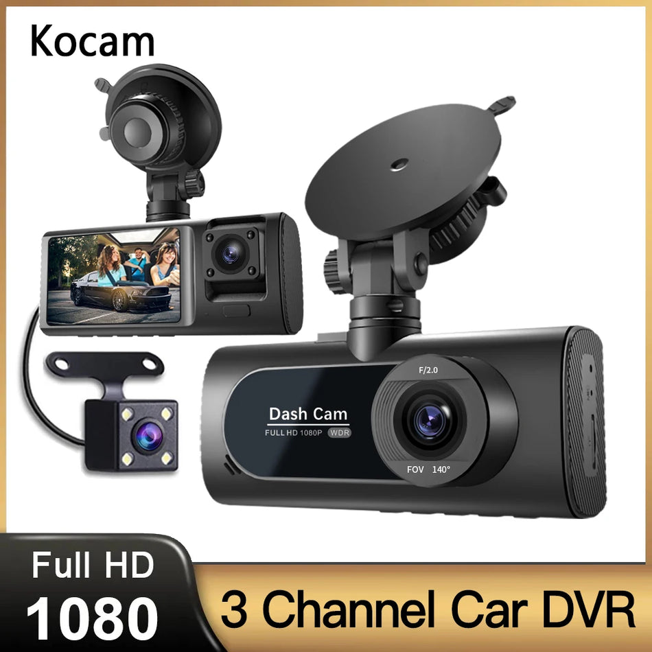 3 Channel Car DVR HD 1080P &ndash; Triple Lens Full Coverage Recording