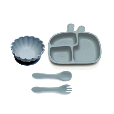 CZSAE Children's Tableware Set &ndash; Suction Cup Design for Easy Self-Feeding Sea Blue
