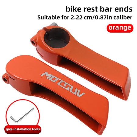 MOTSUV Multicolour Aluminium Bike Rest Handle Bar with Calf Horn Grips Orange