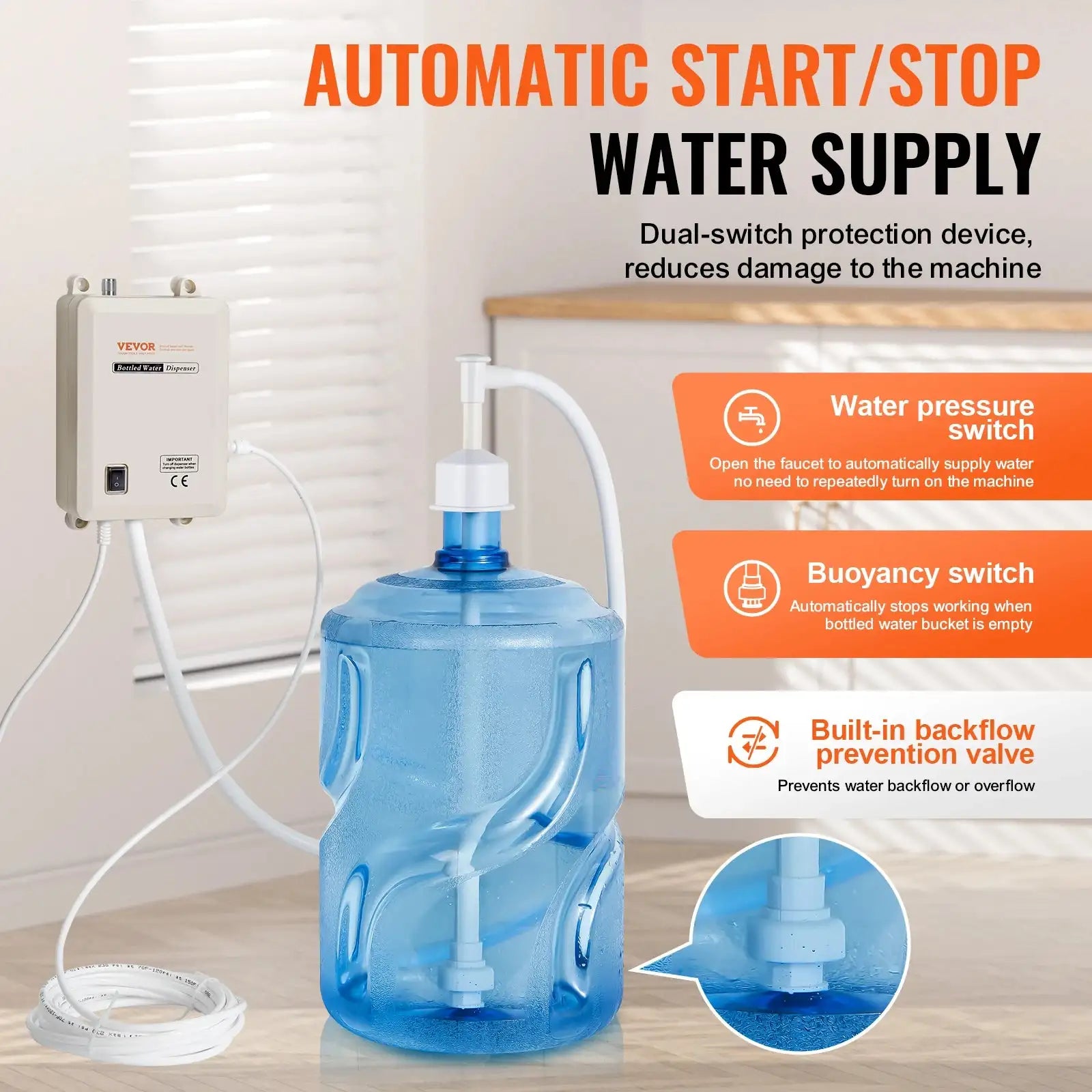 5 Gallon Bottled Water Dispenser Pump Single Inlet