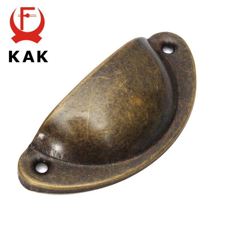 KAK Vintage Shell Pull Handles Twenty Pc Antique Brass Set