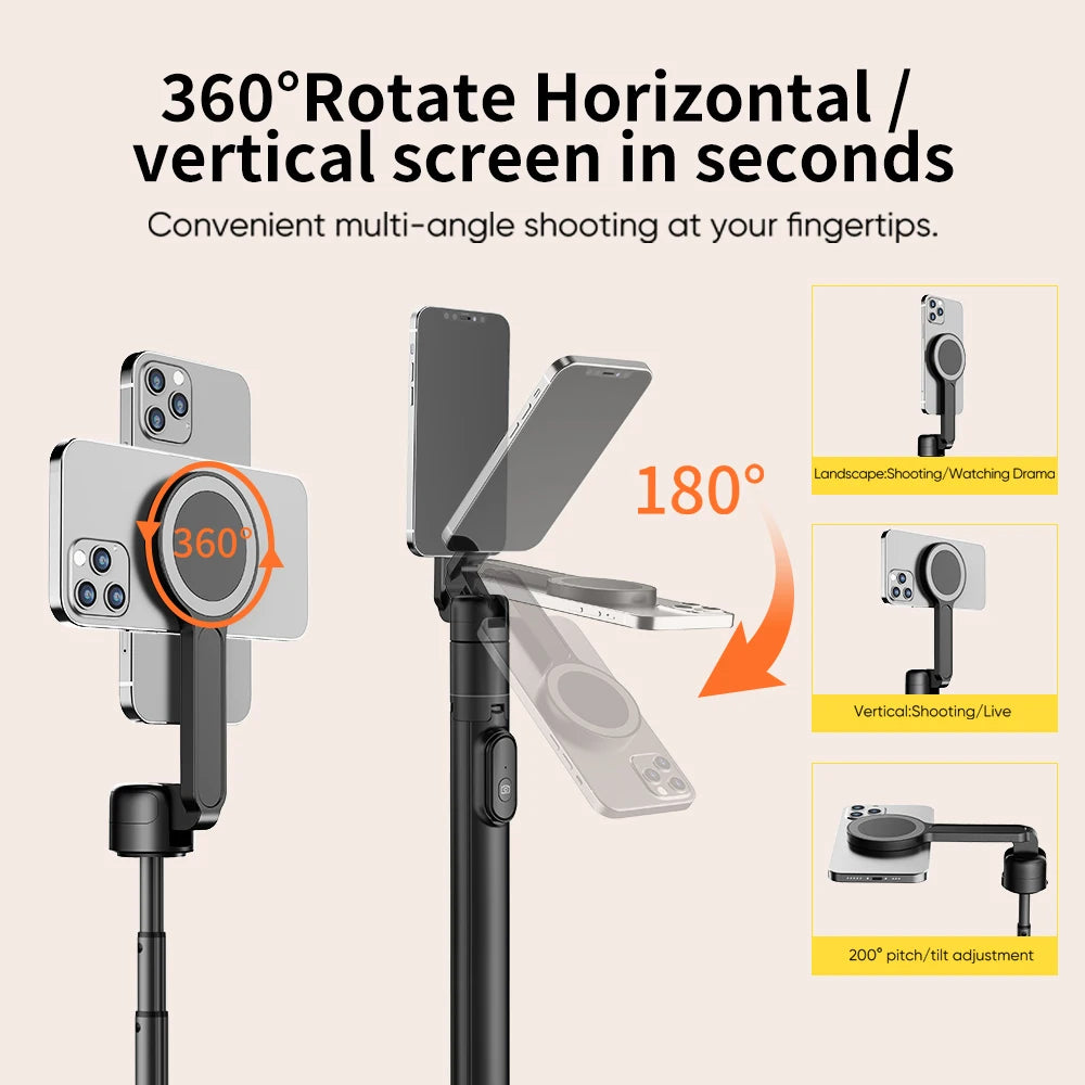 Magnetic Selfie Stick Tripod WS-22001 &ndash; Bluetooth Remote