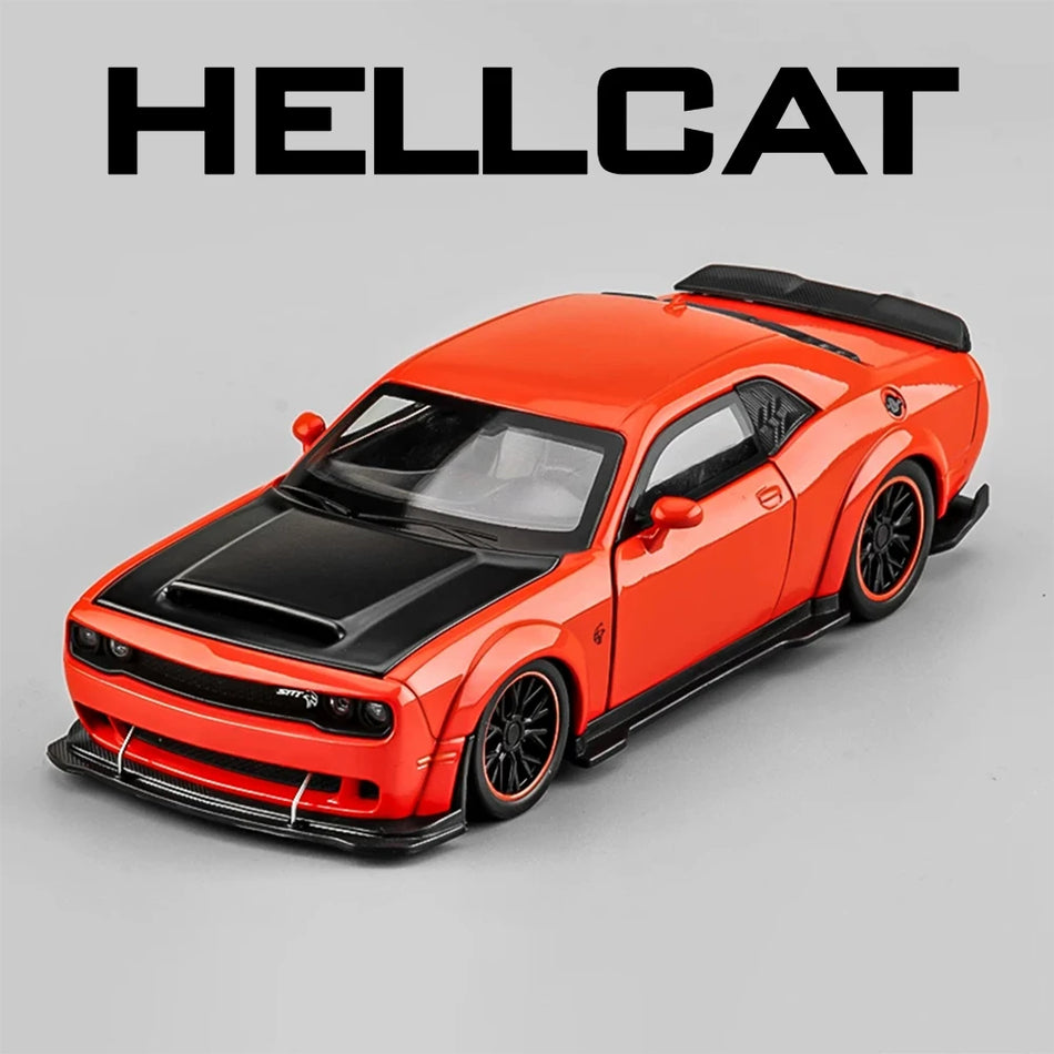 Zlitinski diecast policijski avto igrača 1:32 Challenger SRT Hellcat z vrati na povlečenje